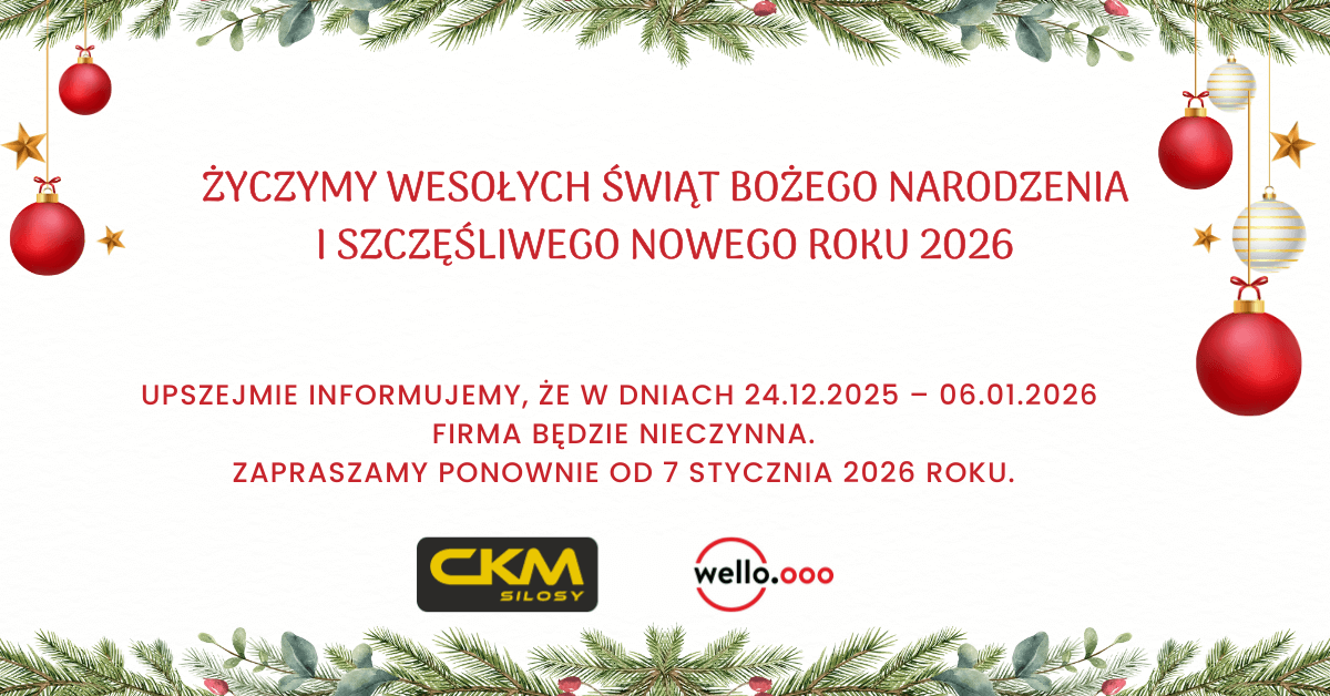Firma nieczynna 24.12.2025–06.01.2026